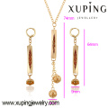 63780 china jewelry wholesale fashion beautiful necklace and earrings gold plated women jewelry sets